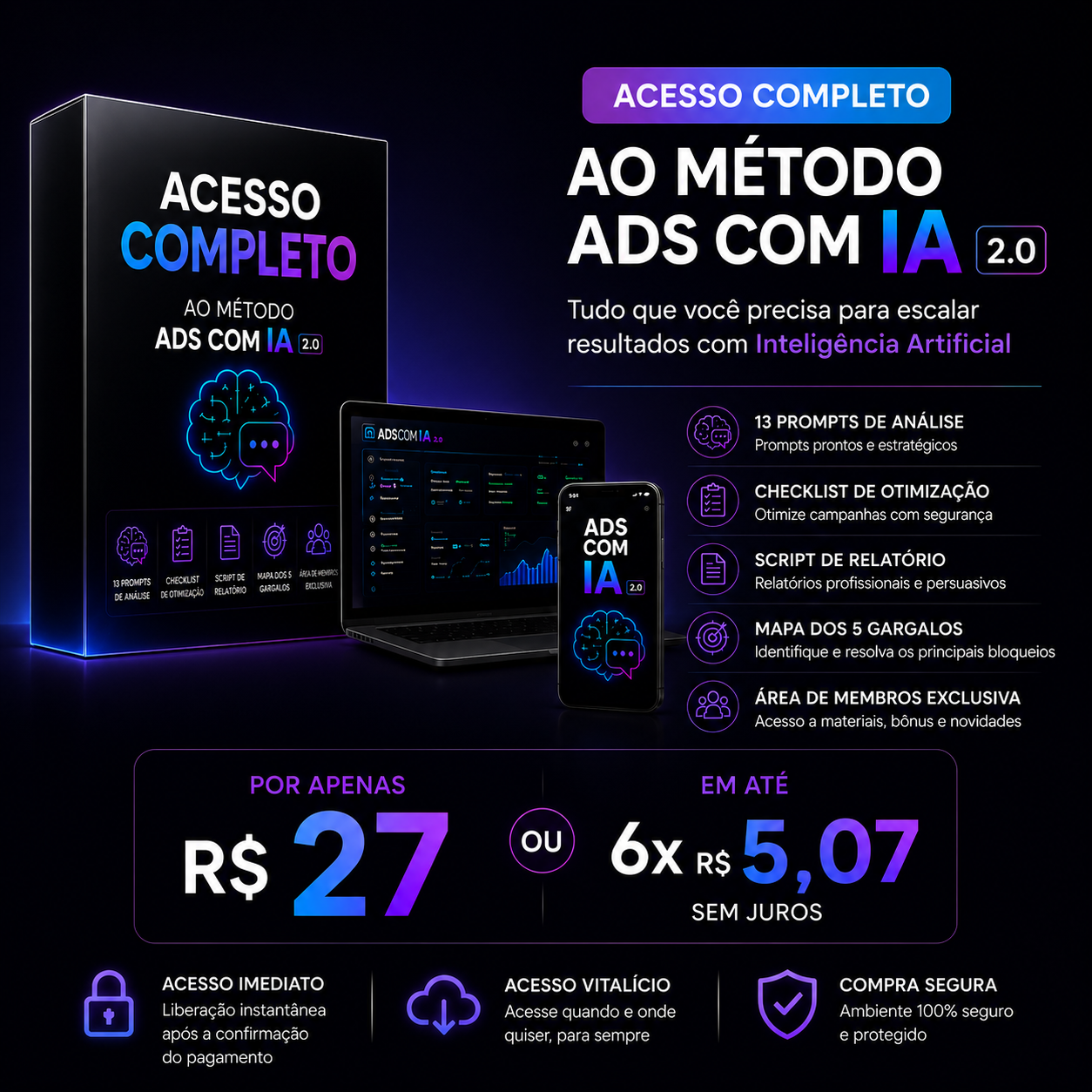 Mockup completo com o treinamento e todos os bônus